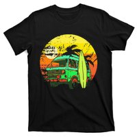 Vintage Van Van Life Distressed Sunset Retro Van T-Shirt