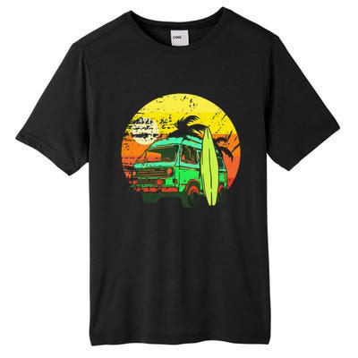 Vintage Van Van Life Distressed Sunset Retro Van Tall Fusion ChromaSoft Performance T-Shirt