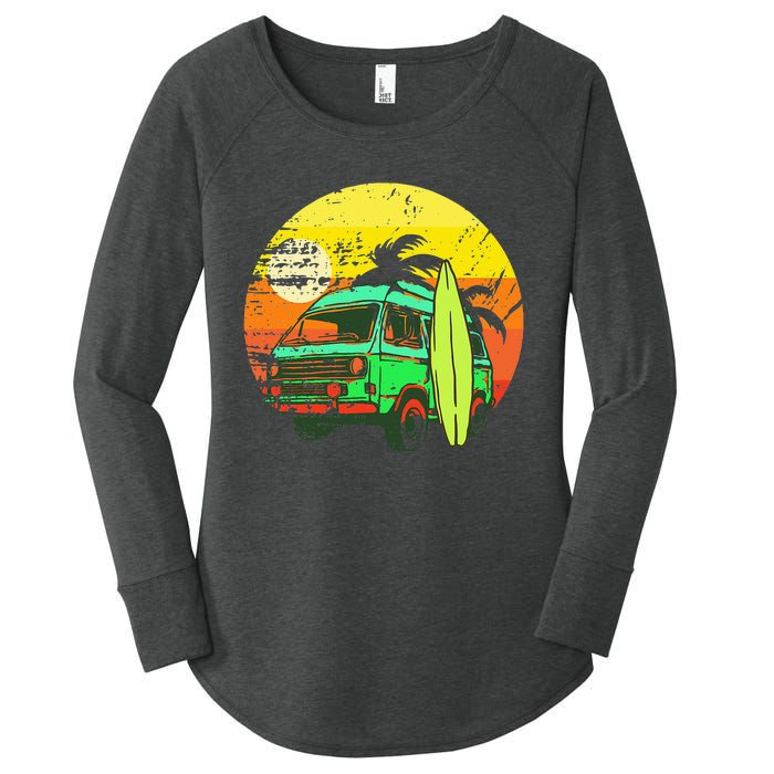 Vintage Van Van Life Distressed Sunset Retro Van Women's Perfect Tri Tunic Long Sleeve Shirt