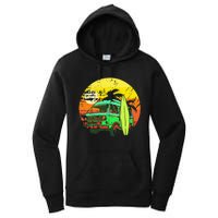 Vintage Van Van Life Distressed Sunset Retro Van Women's Pullover Hoodie