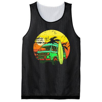 Vintage Van Van Life Distressed Sunset Retro Van Mesh Reversible Basketball Jersey Tank