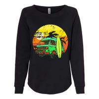 Vintage Van Van Life Distressed Sunset Retro Van Womens California Wash Sweatshirt