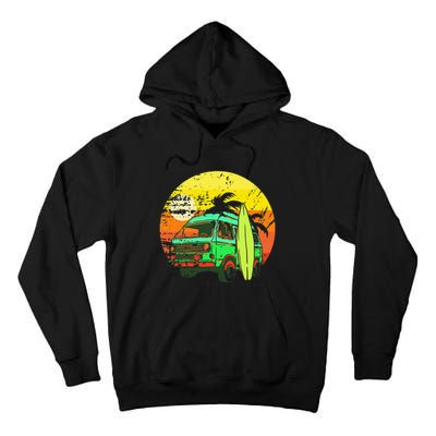 Vintage Van Van Life Distressed Sunset Retro Van Tall Hoodie