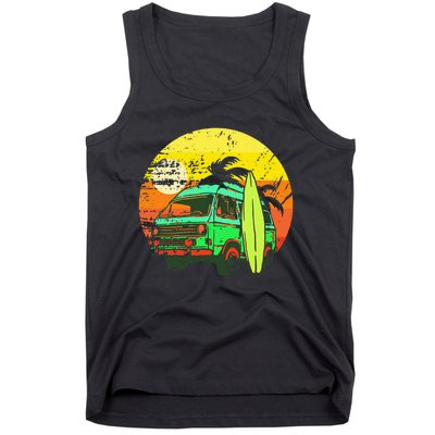 Vintage Van Van Life Distressed Sunset Retro Van Tank Top