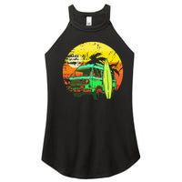 Vintage Van Van Life Distressed Sunset Retro Van Women's Perfect Tri Rocker Tank