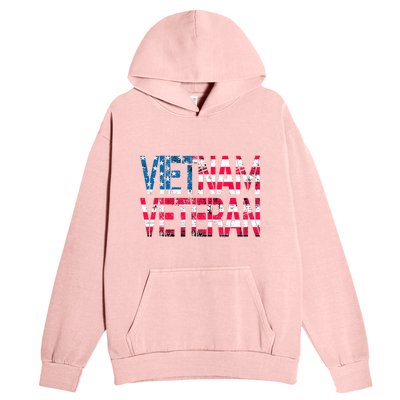 Vietnam Veteran Vintage Us Flag Vietnam Vets Gift Urban Pullover Hoodie