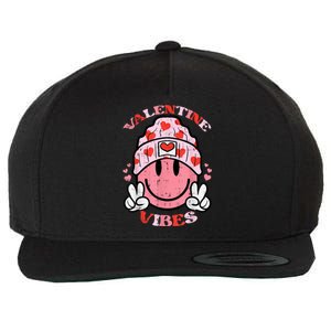 Valentine Vibes Valentines Day Retro Wool Snapback Cap