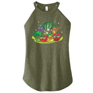 Veggie Vegetables Vegan Vegetarian Funny Veggies Sunglasses Women's Perfect Tri Rocker Tank