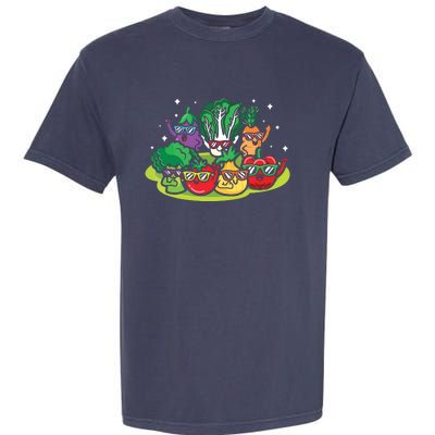 Veggie Vegetables Vegan Vegetarian Funny Veggies Sunglasses Garment-Dyed Heavyweight T-Shirt