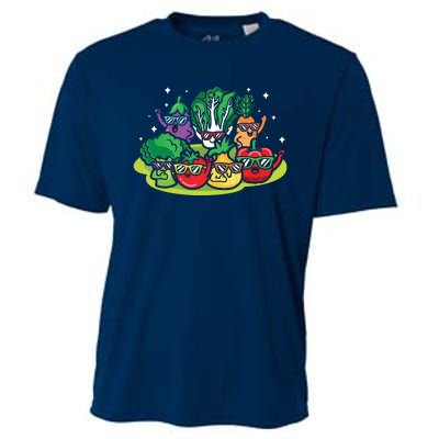 Veggie Vegetables Vegan Vegetarian Funny Veggies Sunglasses Cooling Performance Crew T-Shirt