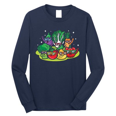 Veggie Vegetables Vegan Vegetarian Funny Veggies Sunglasses Long Sleeve Shirt