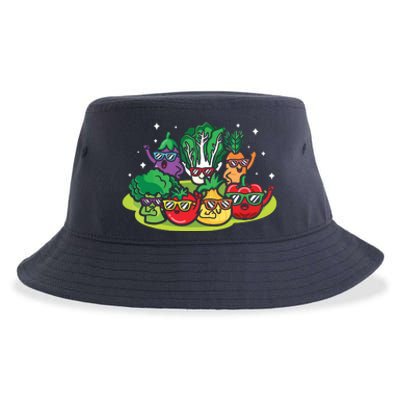 Veggie Vegetables Vegan Vegetarian Funny Veggies Sunglasses Sustainable Bucket Hat