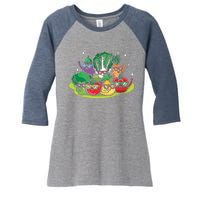 Veggie Vegetables Vegan Vegetarian Funny Veggies Sunglasses Women's Tri-Blend 3/4-Sleeve Raglan Shirt