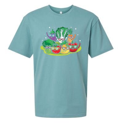 Veggie Vegetables Vegan Vegetarian Funny Veggies Sunglasses Sueded Cloud Jersey T-Shirt