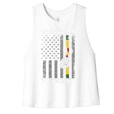 Vietnam Veteran Women's Racerback Cropped Tank