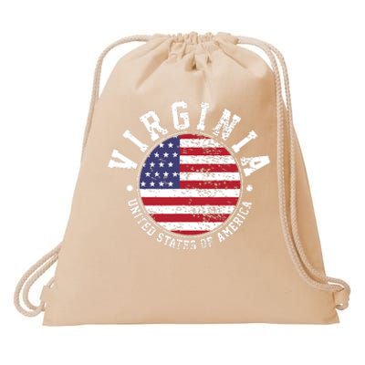 Virginia Vintage Drawstring Bag