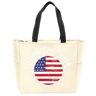 Virginia Vintage Zip Tote Bag