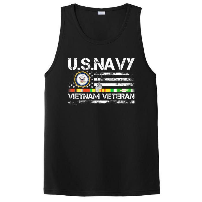 Vietnam Veteran Vintage US Flag Military Vet Gift PosiCharge Competitor Tank