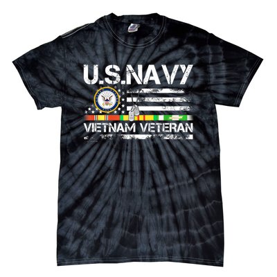 Vietnam Veteran Vintage US Flag Military Vet Gift Tie-Dye T-Shirt