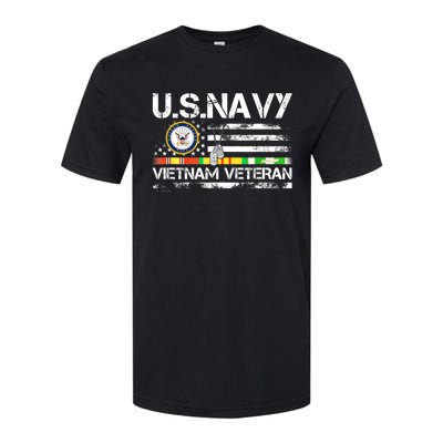 Vietnam Veteran Vintage US Flag Military Vet Gift Softstyle CVC T-Shirt