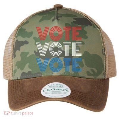 Vote Vote Vote Red White Blue Retro Election  Legacy Tie Dye Trucker Hat