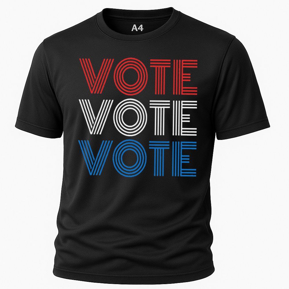 Vote Vote Vote Red White Blue Retro Election  Cooling Performance Crew T-Shirt