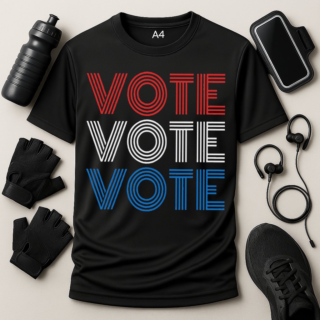 Vote Vote Vote Red White Blue Retro Election  Cooling Performance Crew T-Shirt