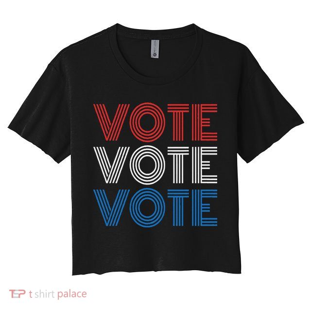 Vote Vote Vote Red White Blue Retro Election  Crop Top