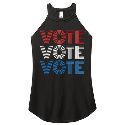 Vote Vote Vote Red White Blue Retro Election  Women's Perfect Tri Rocker Tank