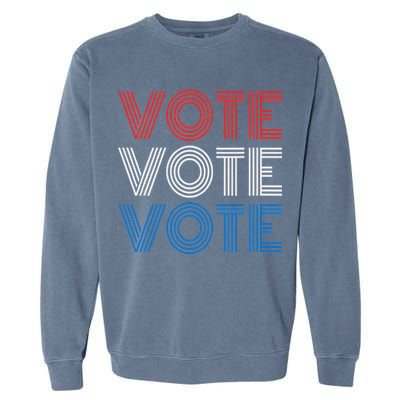 Vote Vote Vote Red White Blue Retro Election  Garment-Dyed Sweatshirt