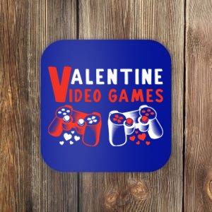 V Valentines Video Games Valentines Day Gamer Gift Coaster