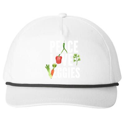 Vegan Vegetarian Veganism Vegetable Lover Peace Love Veggies Great Gift Snapback Five-Panel Rope Hat