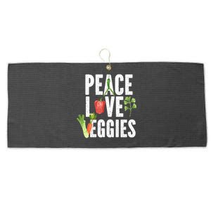 Vegan Vegetarian Veganism Vegetable Lover Peace Love Veggies Great Gift Large Microfiber Waffle Golf Towel