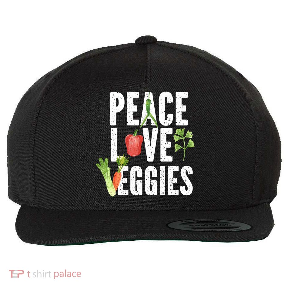 Vegan Vegetarian Veganism Vegetable Lover Peace Love Veggies Great Gift Wool Snapback Cap