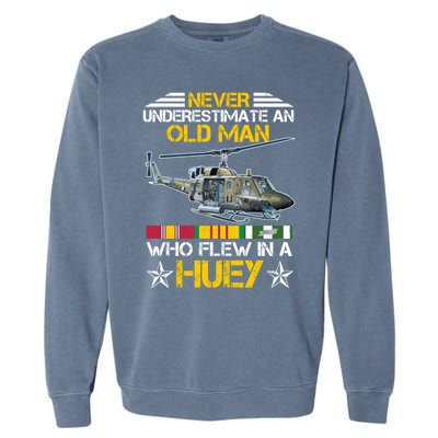 Vietnam Veteran Vet Uhfunny Gift1 Huey Helicopter Gift Garment-Dyed Sweatshirt