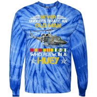 Vietnam Veteran Vet Uhfunny Gift1 Huey Helicopter Gift Tie-Dye Long Sleeve Shirt