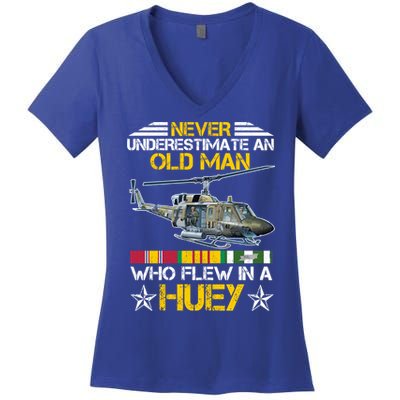 Vietnam Veteran Vet Uhfunny Gift1 Huey Helicopter Gift Women's V-Neck T-Shirt