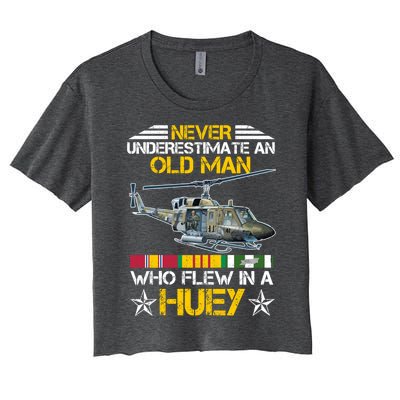 Vietnam Veteran Vet Uhfunny Gift1 Huey Helicopter Gift Women's Crop Top Tee