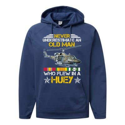 Vietnam Veteran Vet Uhfunny Gift1 Huey Helicopter Gift Performance Fleece Hoodie