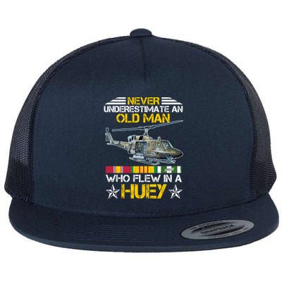 Vietnam Veteran Vet Uhfunny Gift1 Huey Helicopter Gift Flat Bill Trucker Hat