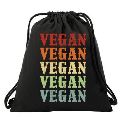 Vegan Vegan Vegan Vintage Colors Vegan Retro Vegan Cool Gift Drawstring Bag