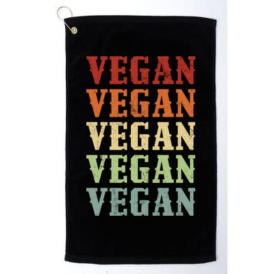 Vegan Vegan Vegan Vintage Colors Vegan Retro Vegan Cool Gift Golf Towel