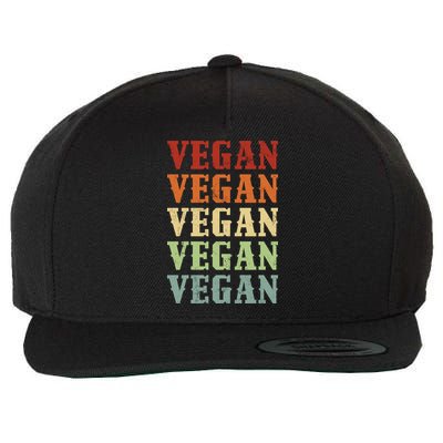 Vegan Vegan Vegan Vintage Colors Vegan Retro Vegan Cool Gift Wool Snapback Cap