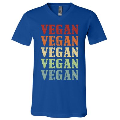 Vegan Vegan Vegan Vintage Colors Vegan Retro Vegan Cool Gift V-Neck T-Shirt