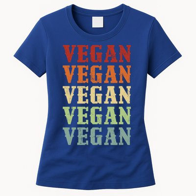 Vegan Vegan Vegan Vintage Colors Vegan Retro Vegan Cool Gift Womens T-Shirt