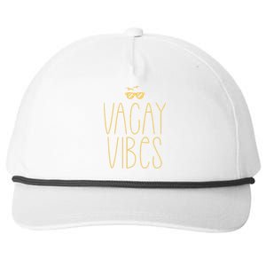 Vacay Vibe Vacationer Summer Sun Beach Vacation Holiday Snapback Five-Panel Rope Hat