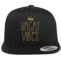 Vacay Vibe Vacationer Summer Sun Beach Vacation Holiday Flat Bill Trucker Hat