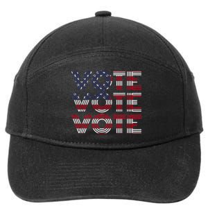 Vote Vote Vote Flag America Retro Election Simple Design 7-Panel Snapback Hat