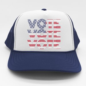 Vote Vote Vote Flag America Retro Election Simple Design Trucker Hat