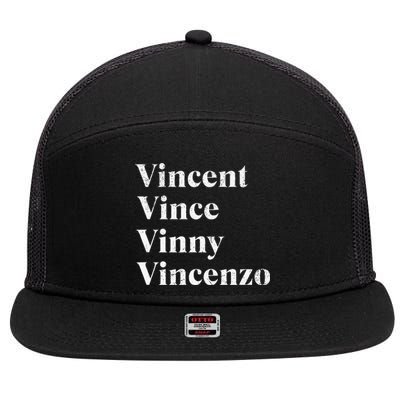 Vincent Vince Vinny Vincenzo Nickname 7 Panel Mesh Trucker Snapback Hat